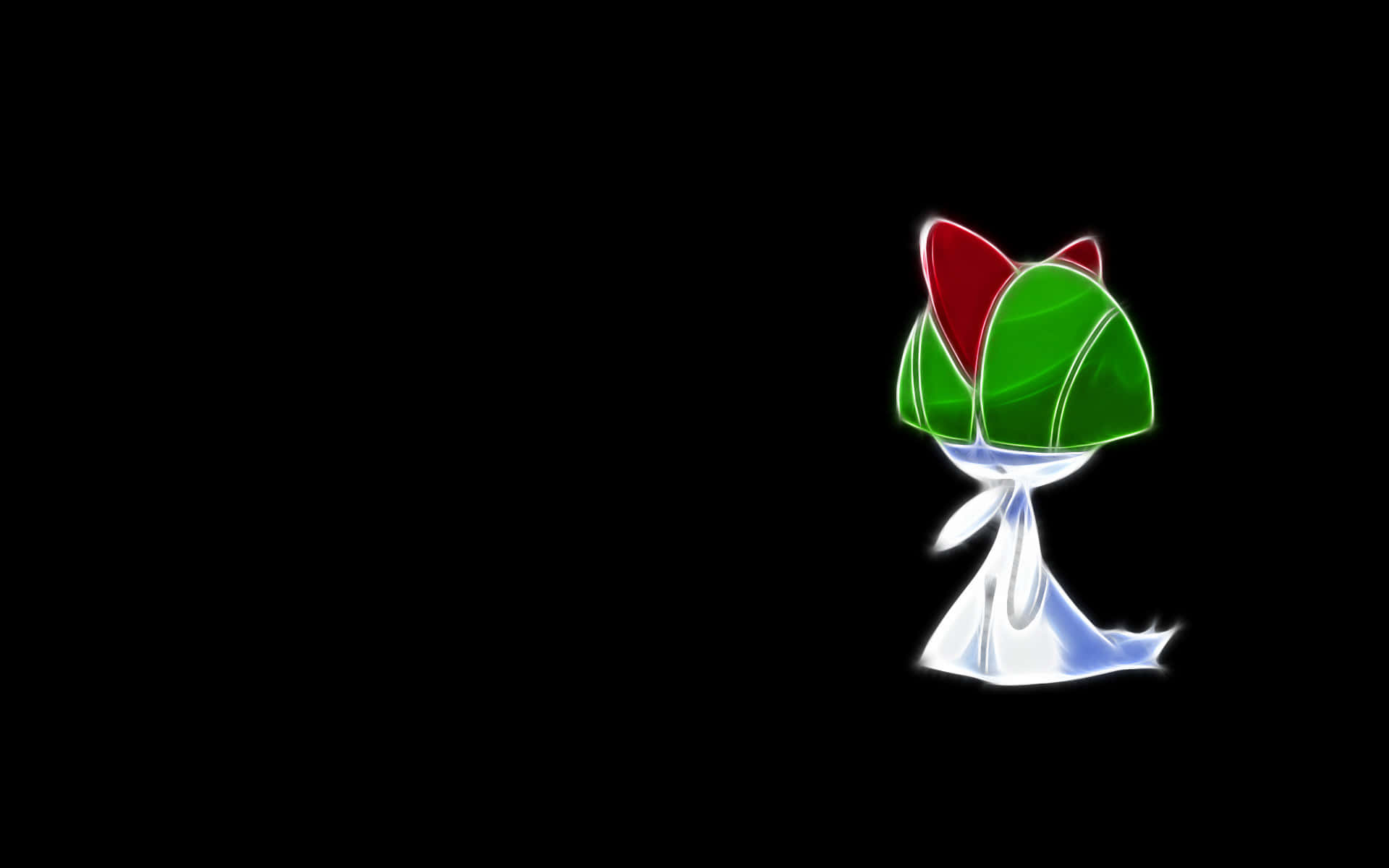 Ralts, glowing green, red stylized hat, Full HD Desktop Wallpaper