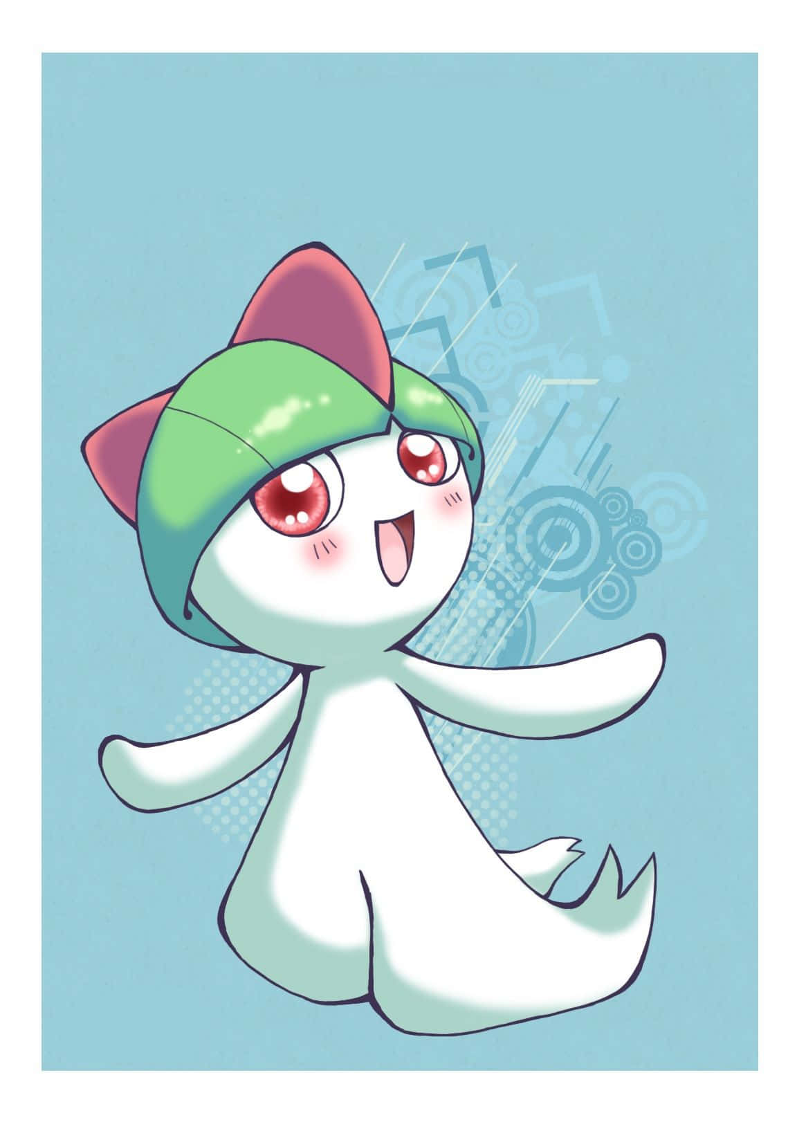 Ralts, big red eyes, anime-style, HD Phone Wallpaper