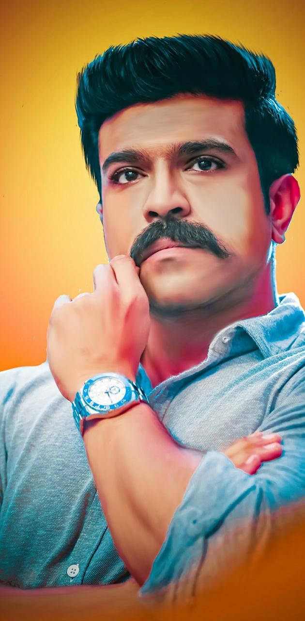 Ram Charan, thick mustache, styled hair, HD Phone Wallpaper