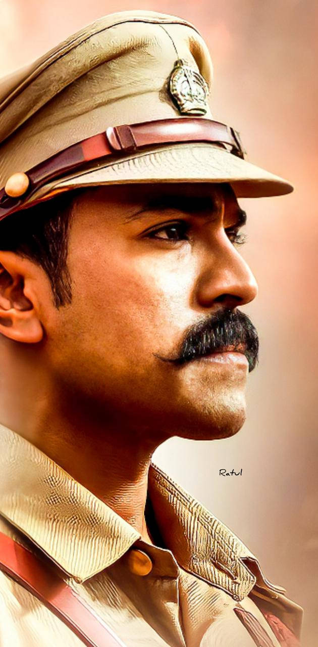 Ram Charan, khaki uniform, cap, HD Phone Wallpaper