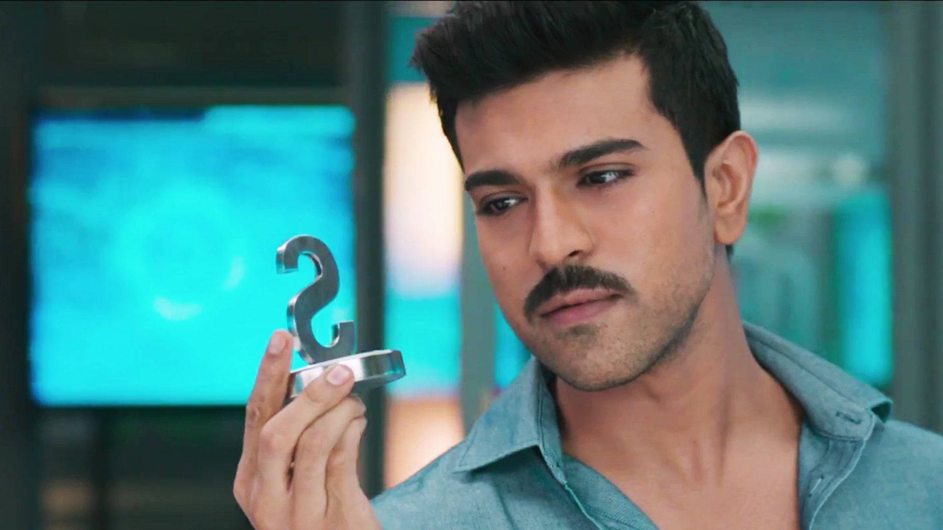 Ram Charan, silver number two trophy, modern room, Full HD Desktop Wallpaper