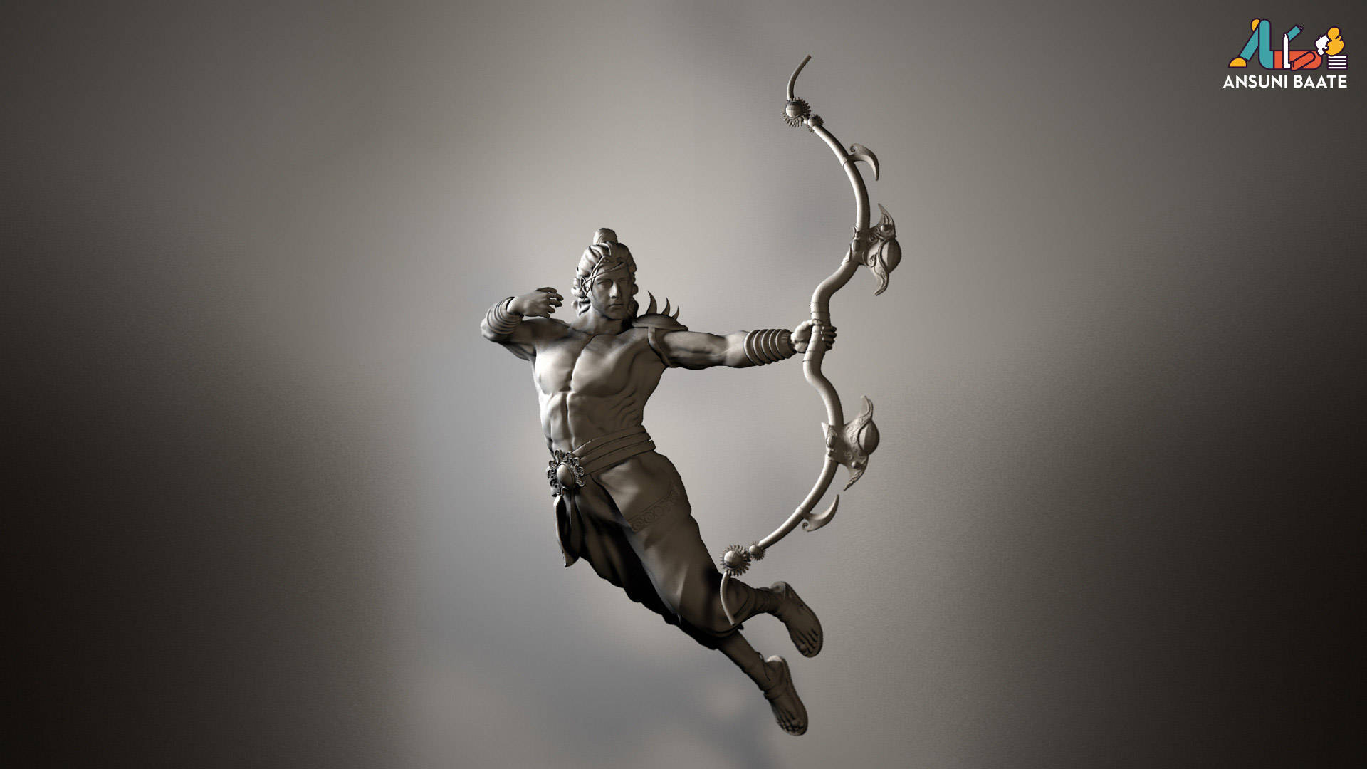 Ram Ji, archery statue, muscular archer, Full HD Desktop Wallpaper