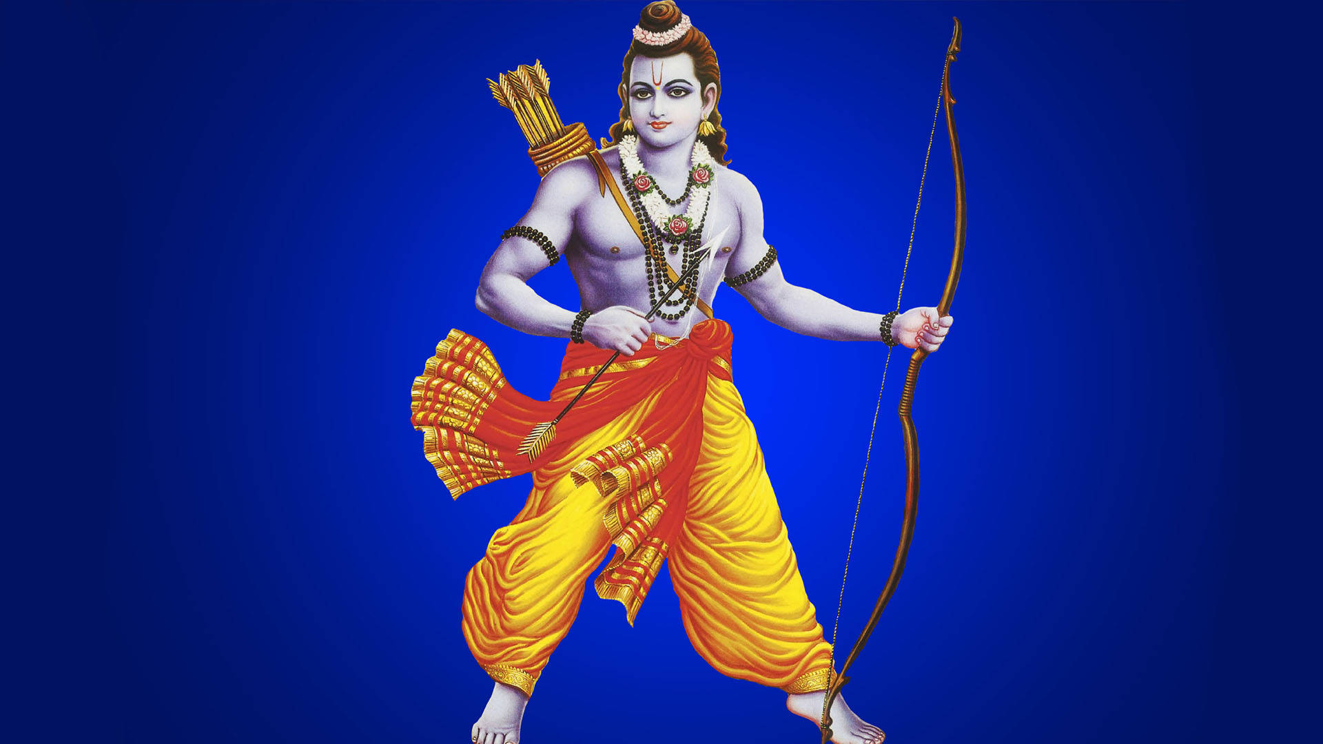 Ram Ji, bow, blue, Full HD Desktop Wallpaper