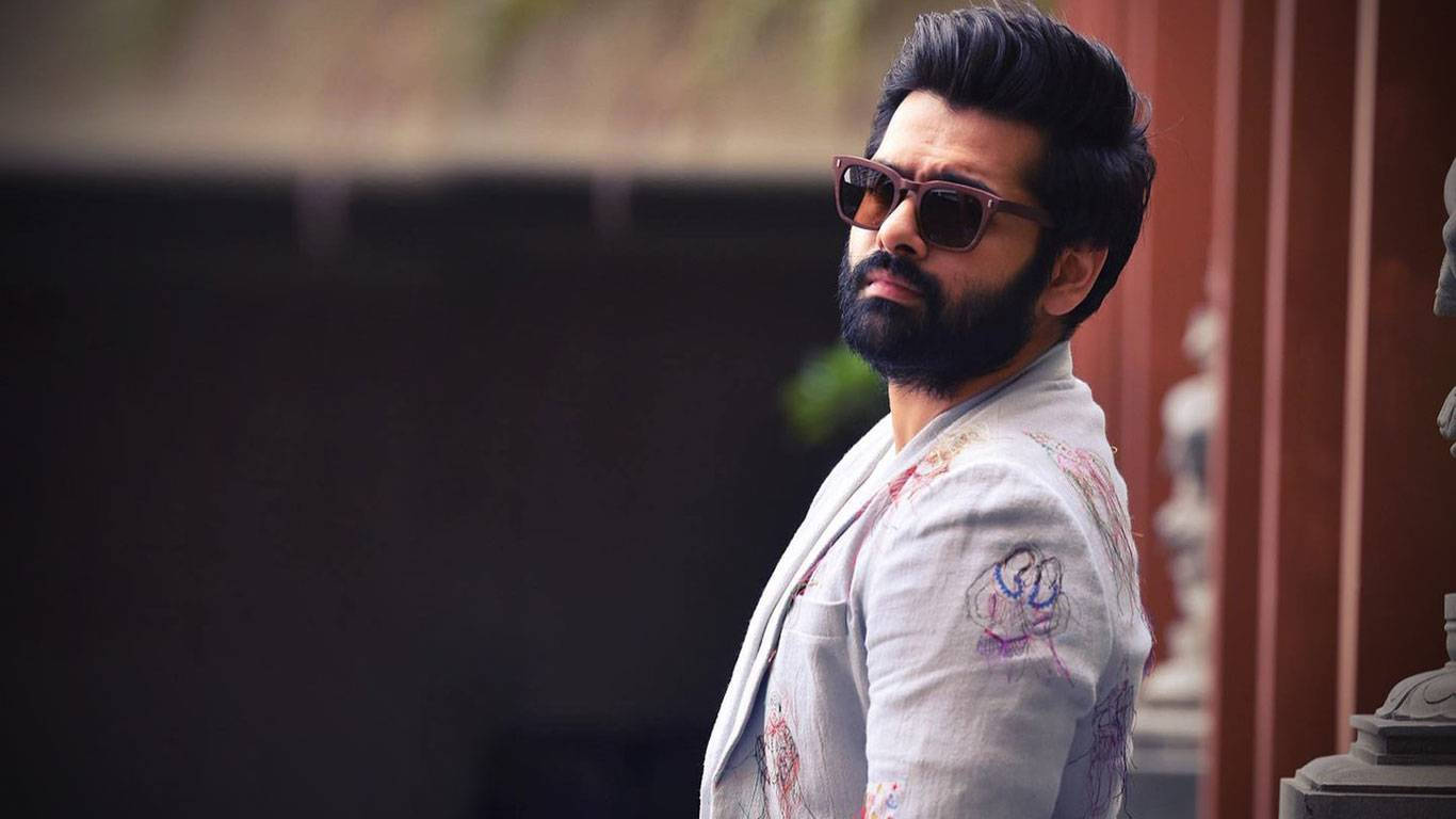 Ram Pothineni, white jacket, colorful embroidery, HD Desktop Wallpaper