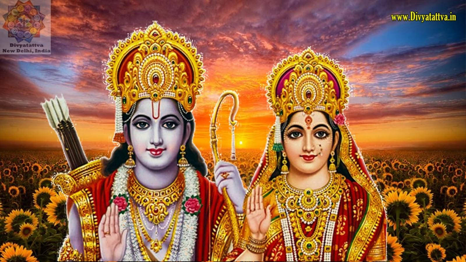Ram Sita, golden crowns, jewelry, HD Desktop Wallpaper