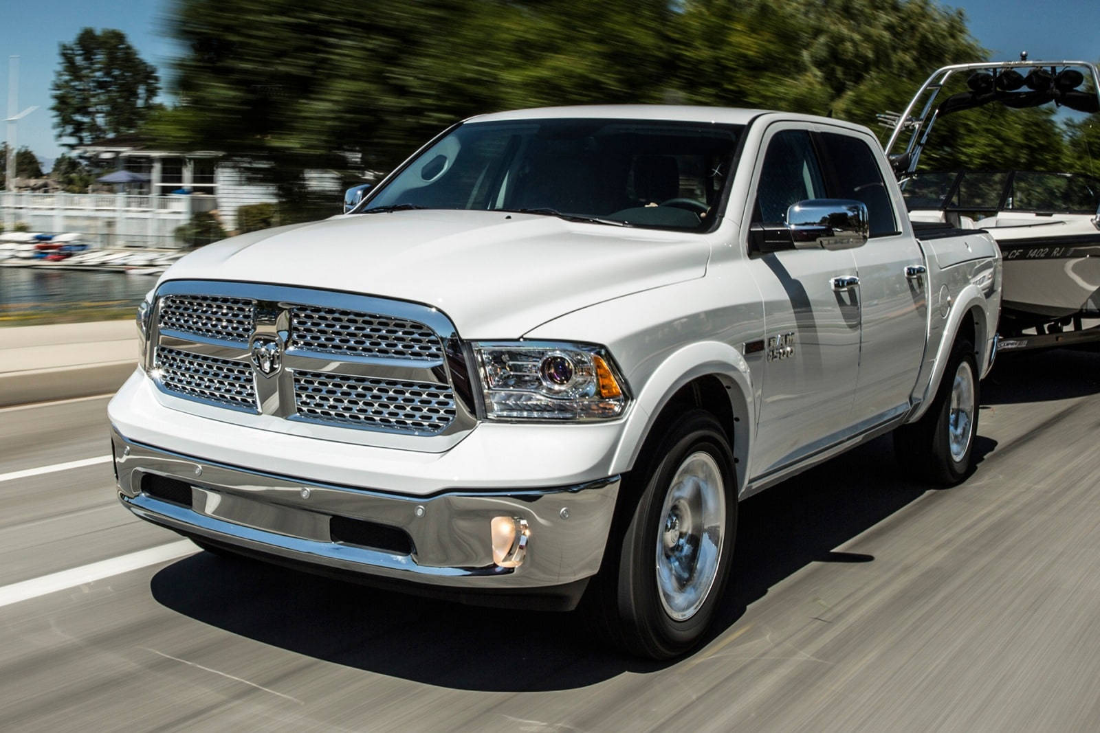 2015 Ram Truck, white, sunny road, HD Desktop Wallpaper