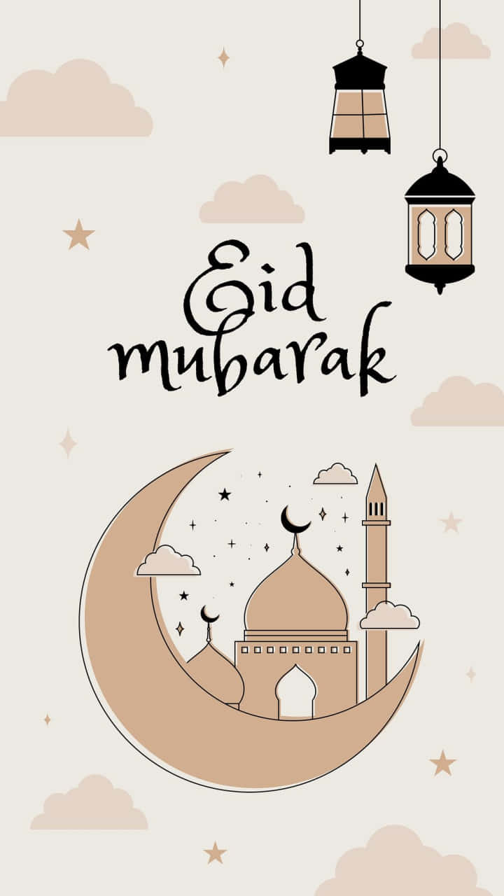 crescent moon, mosque, hanging lanterns, HD Phone Wallpaper
