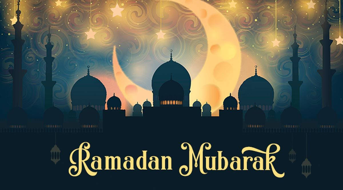crescent moon, mosque, domes, SD Desktop Wallpaper