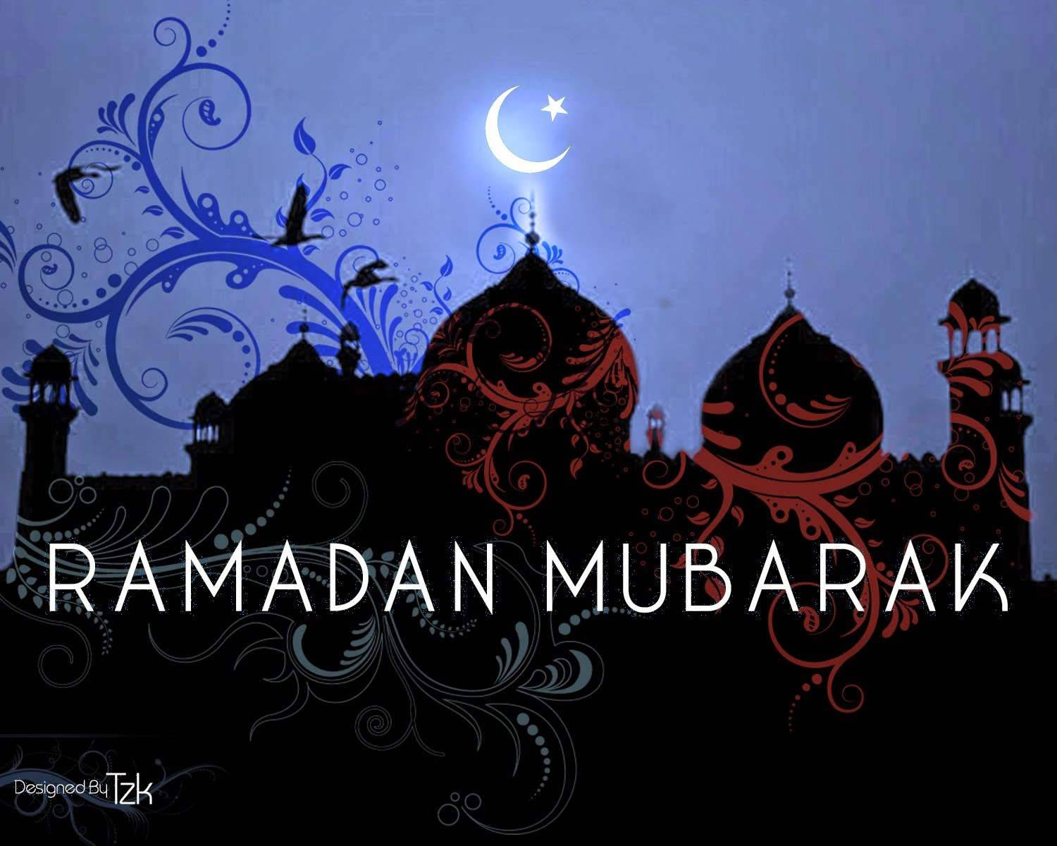 Ramadan Mubarak, mosque, crescent moon, HD Desktop Wallpaper