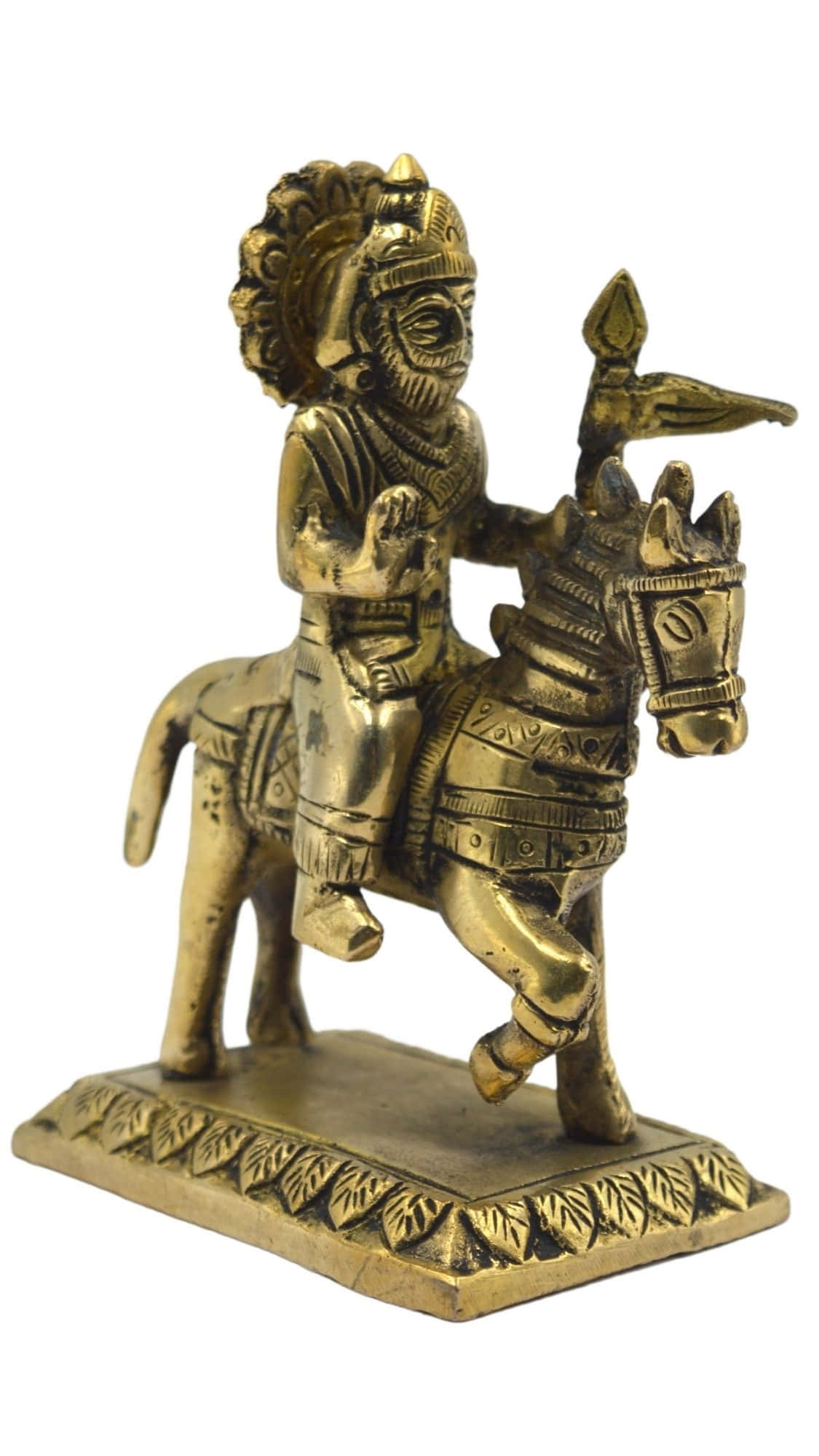 brass ramapiron horse statue, golden brass, bearded warrior, Full HD Phone Wallpaper