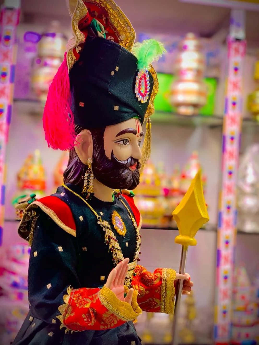 Ramapir, traditional Indian deity figurine, black turban, HD Phone Wallpaper