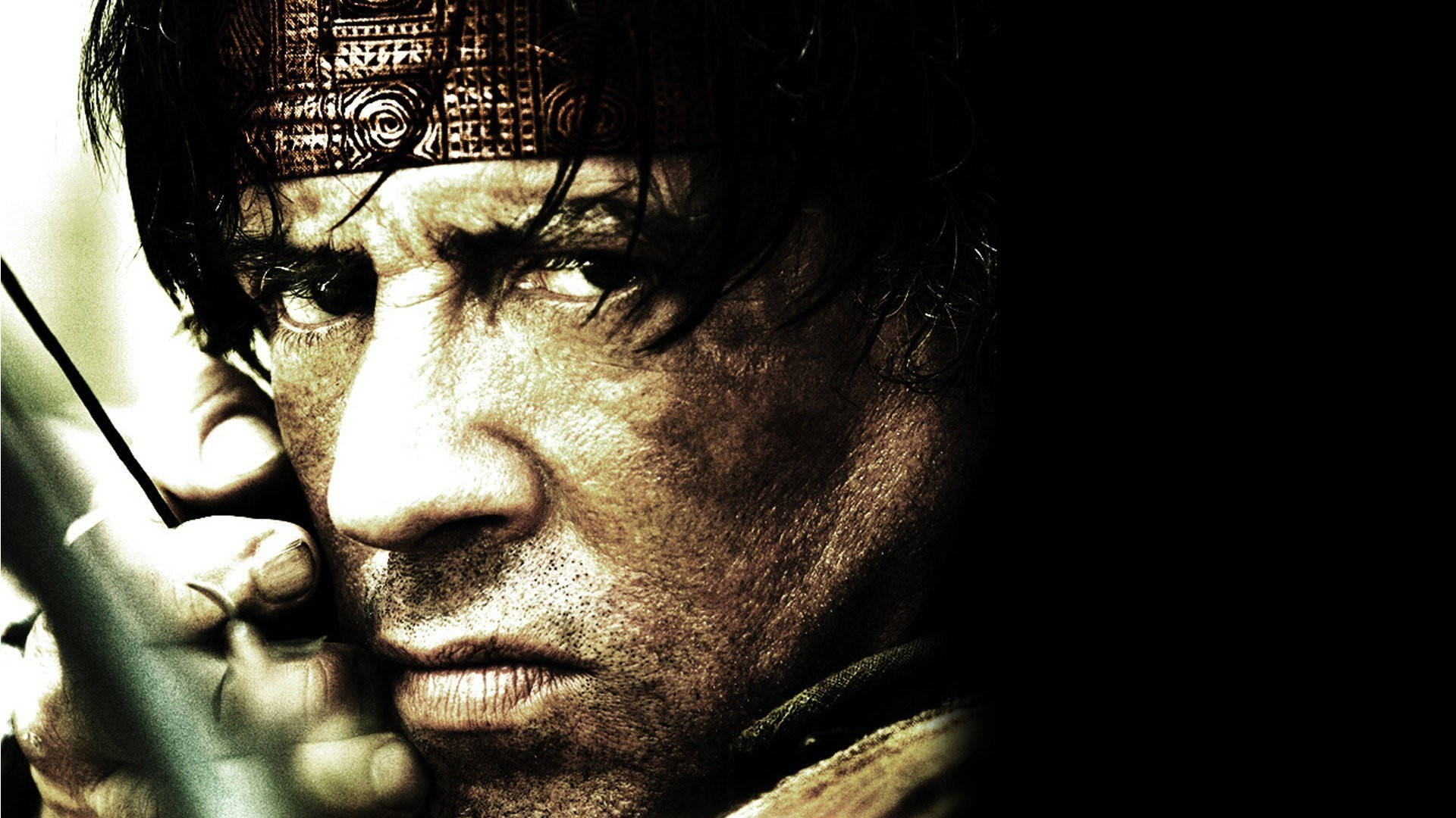 Rambo, bow and arrow, patterned headband, Full HD Desktop Wallpaper