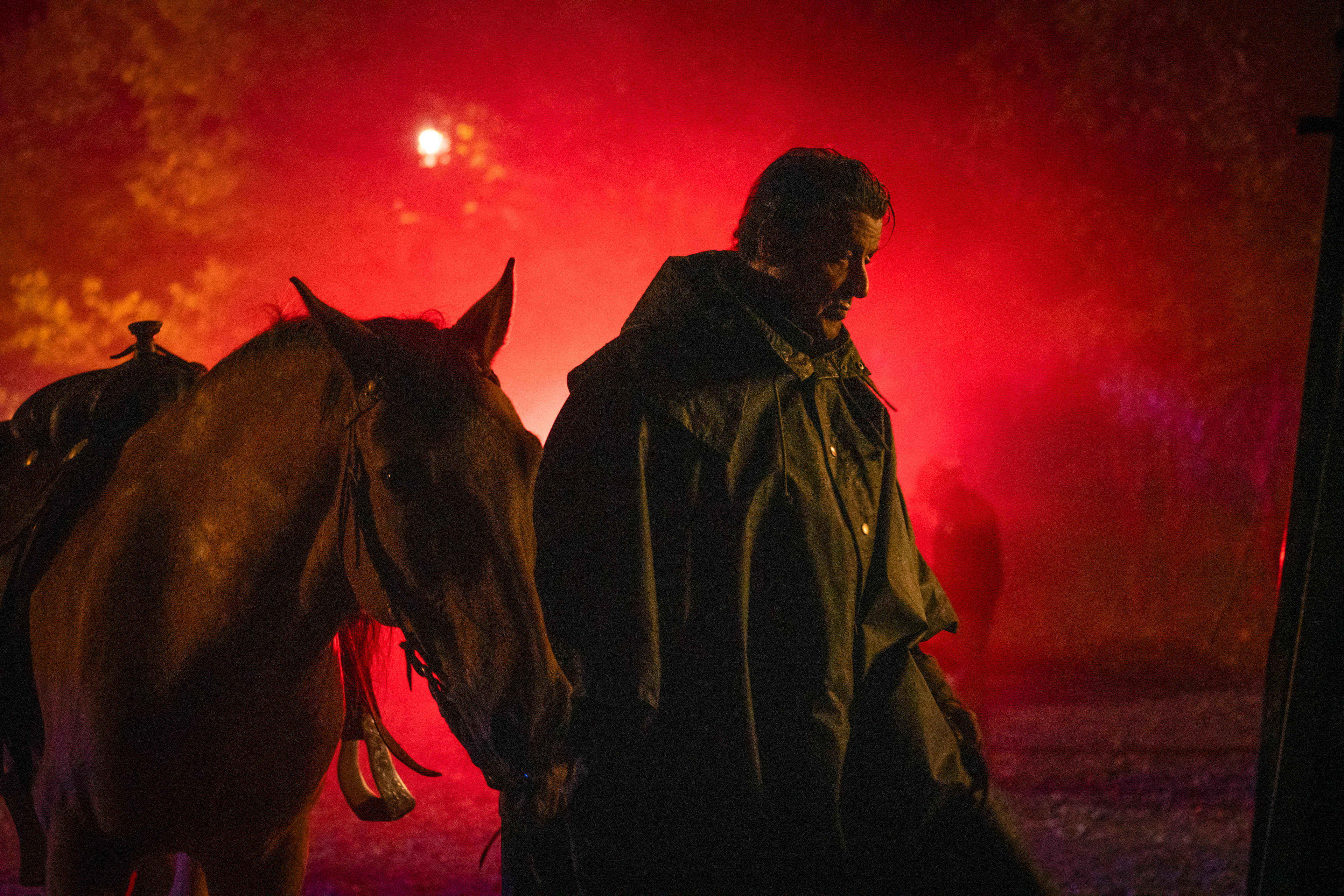 Rambo, saddled horse, fiery red sky, 4K Desktop Wallpaper