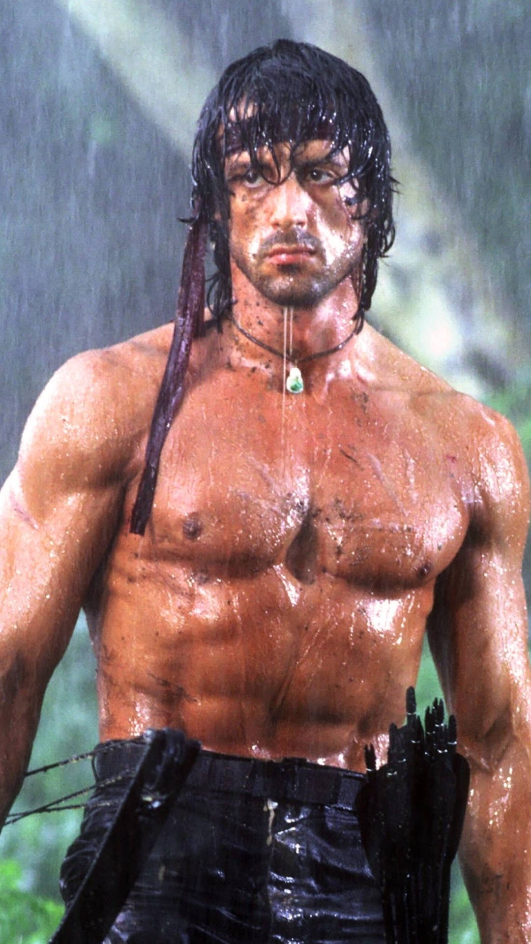 Rambo, rain, wet hair, Full HD Phone Wallpaper