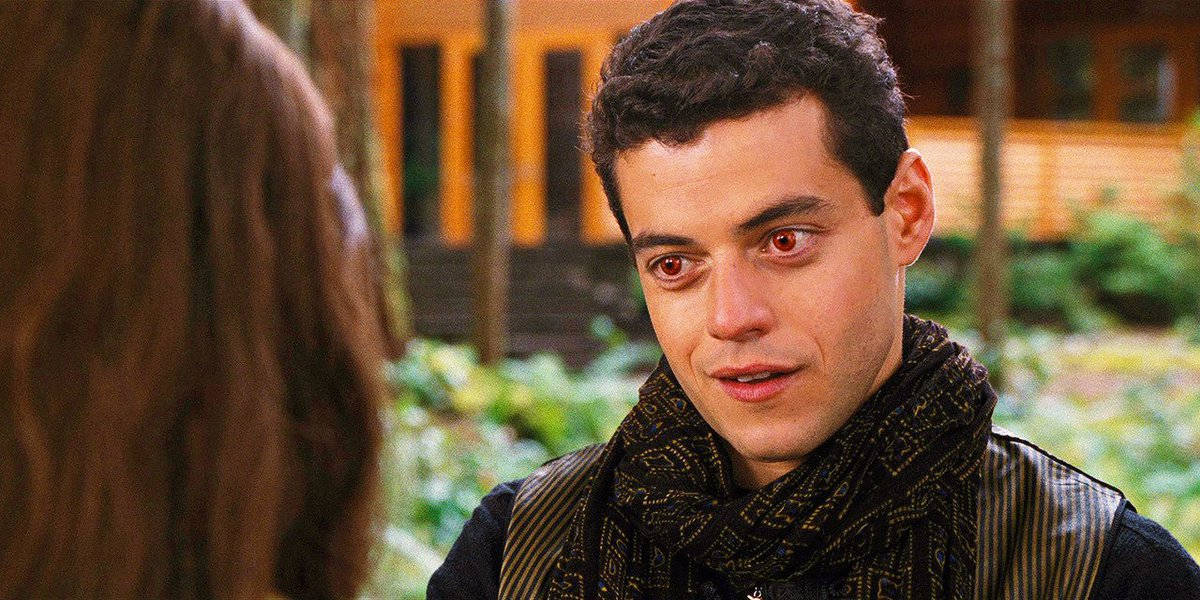 Rami Malek, vampire, red eyes, SD Desktop Wallpaper