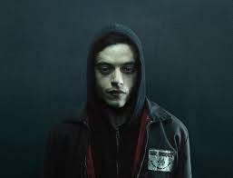 Rami Malek, dark hoodie, moody gray background, SD Desktop Wallpaper