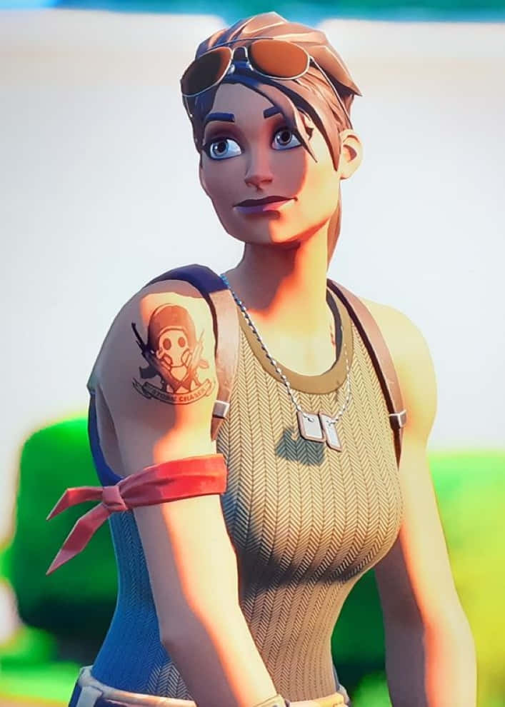 Ramirez Fortnite, skull tattoo, sunglasses, SD Phone Wallpaper