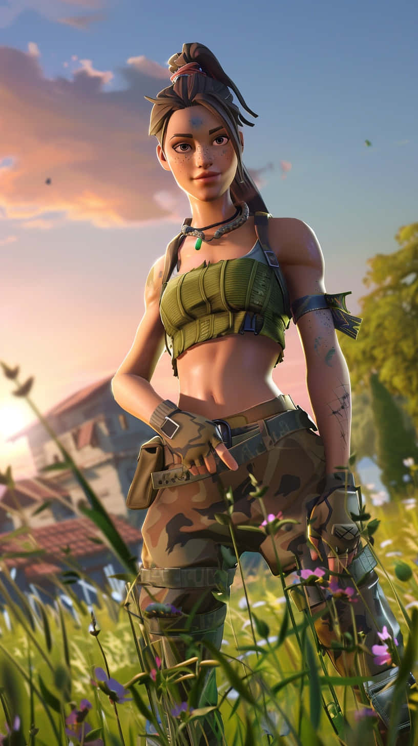 Fortnite, Ramirez, sunset, HD Phone Wallpaper