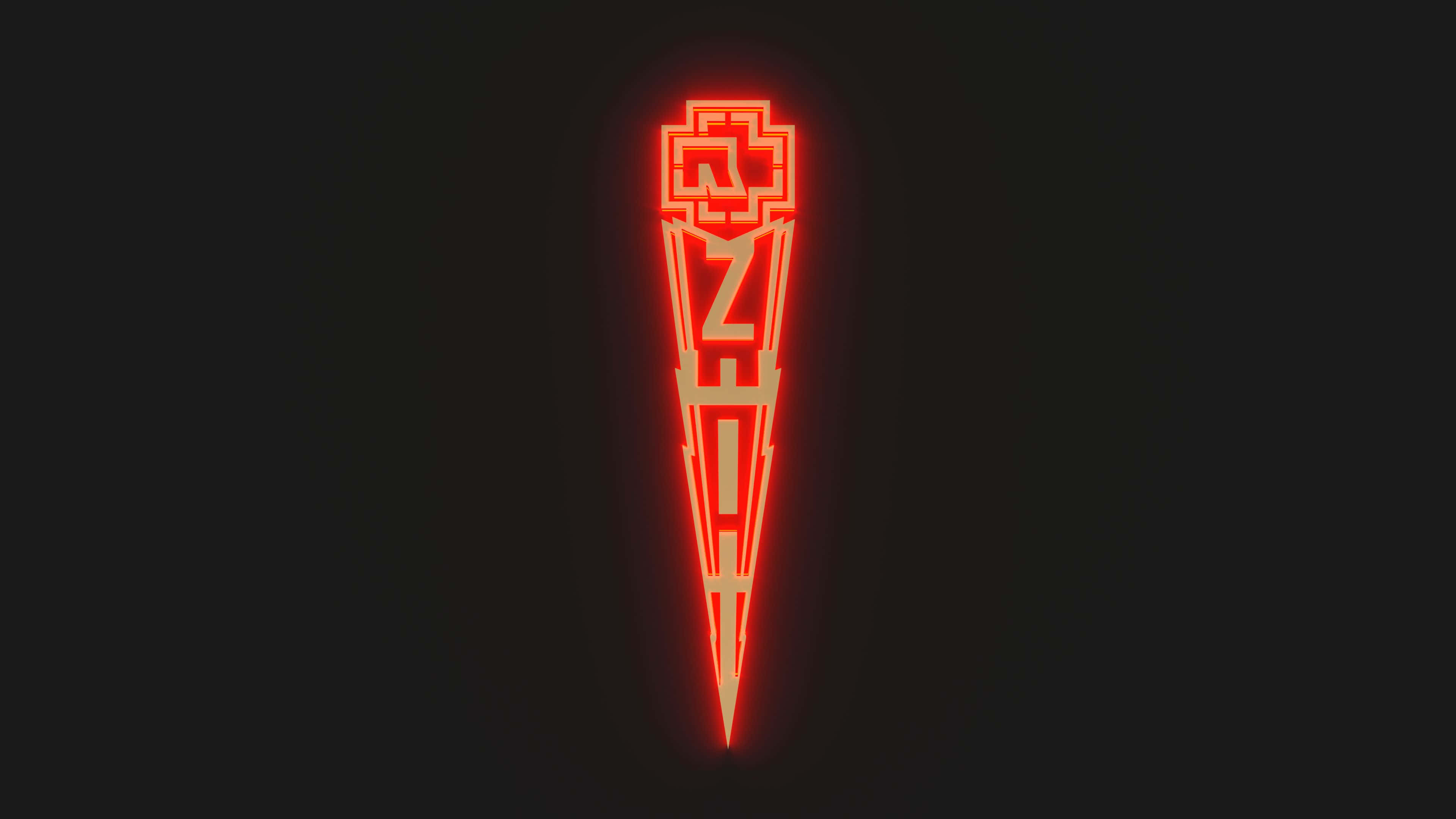 Rammstein, logo, red glow, 4K Desktop Wallpaper