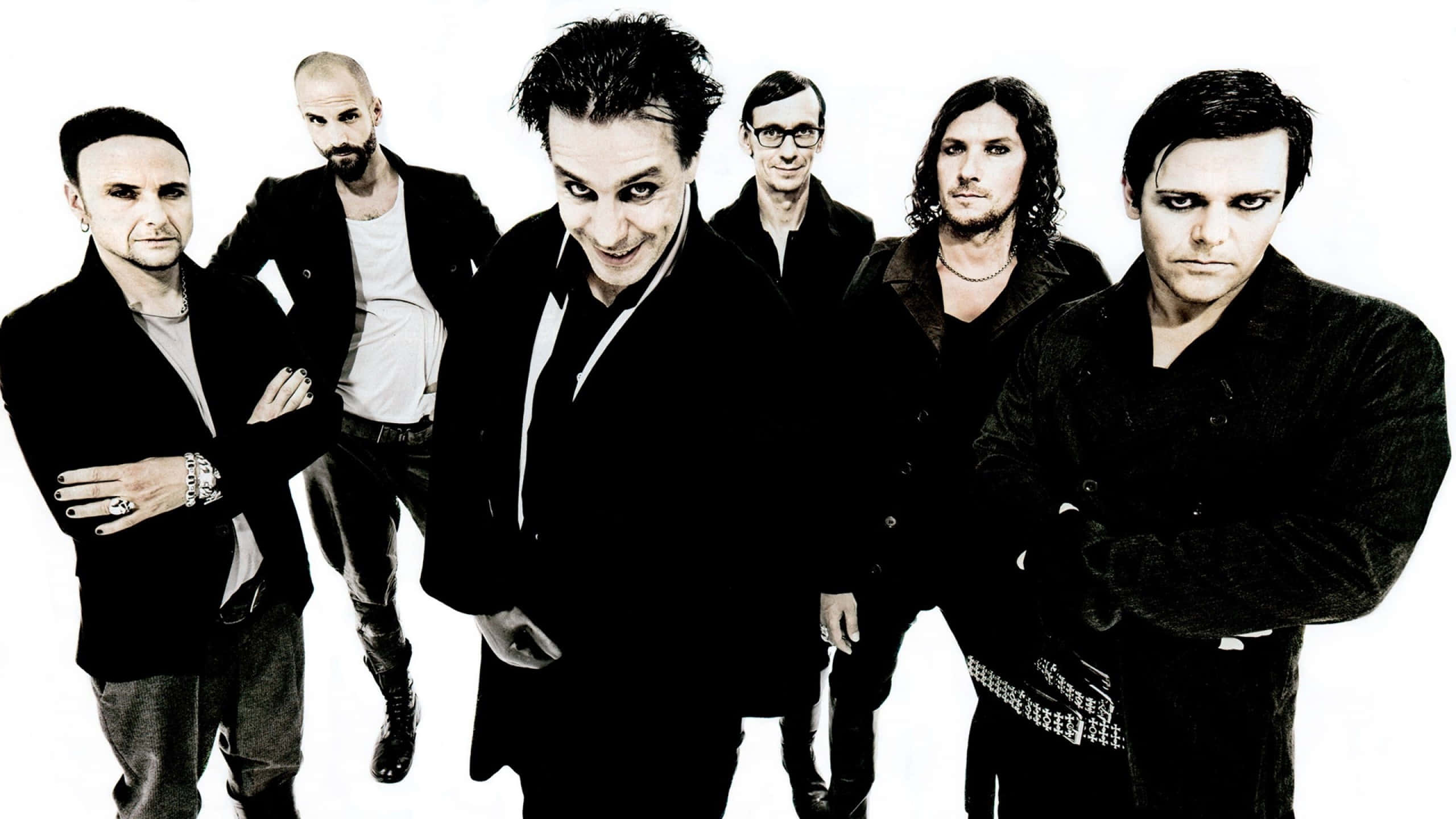 Rammstein, band portrait, black and white, 2K Desktop Wallpaper