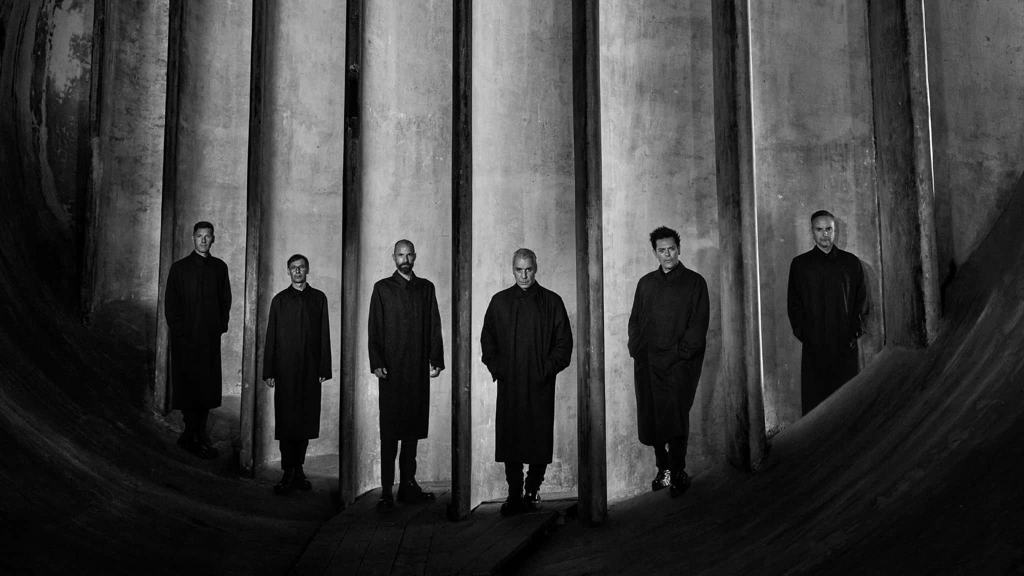 Rammstein, band portrait, industrial backdrop, Full HD Desktop Wallpaper