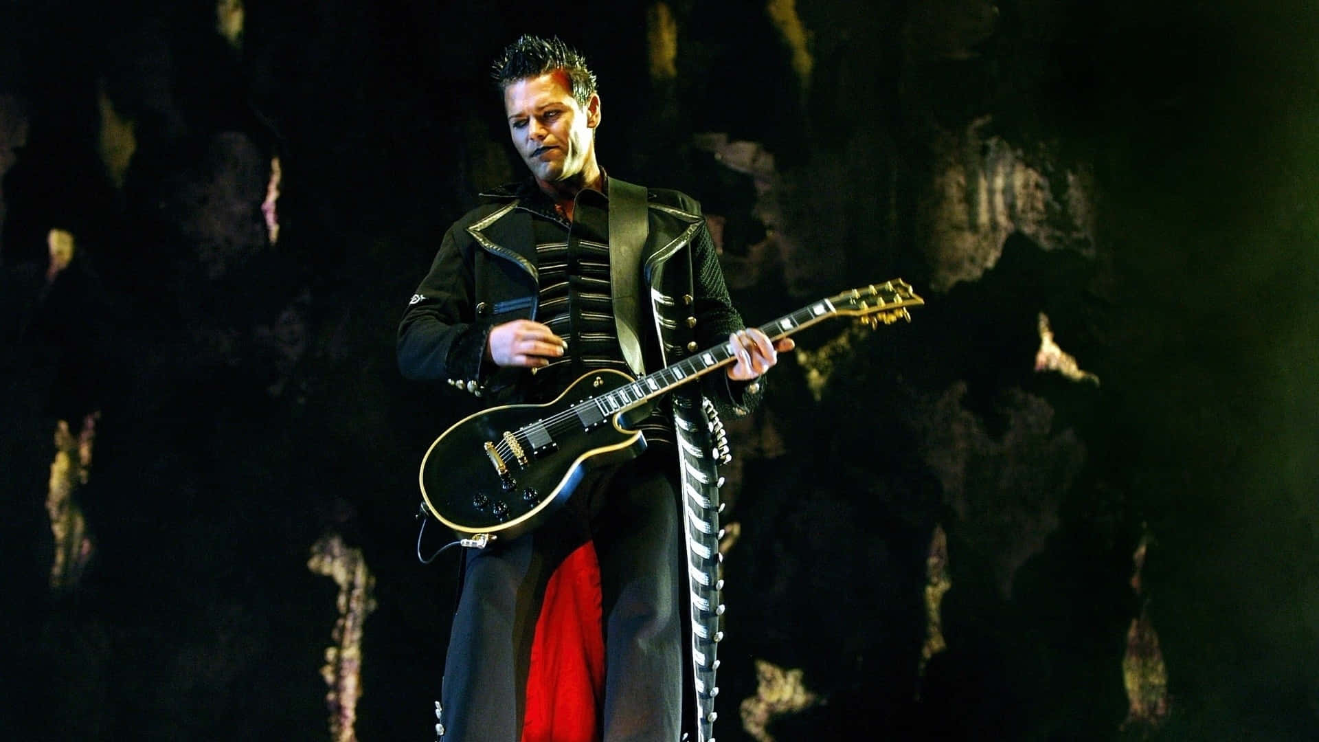 Rammstein, guitarist, black leather outfit, Full HD Desktop Wallpaper