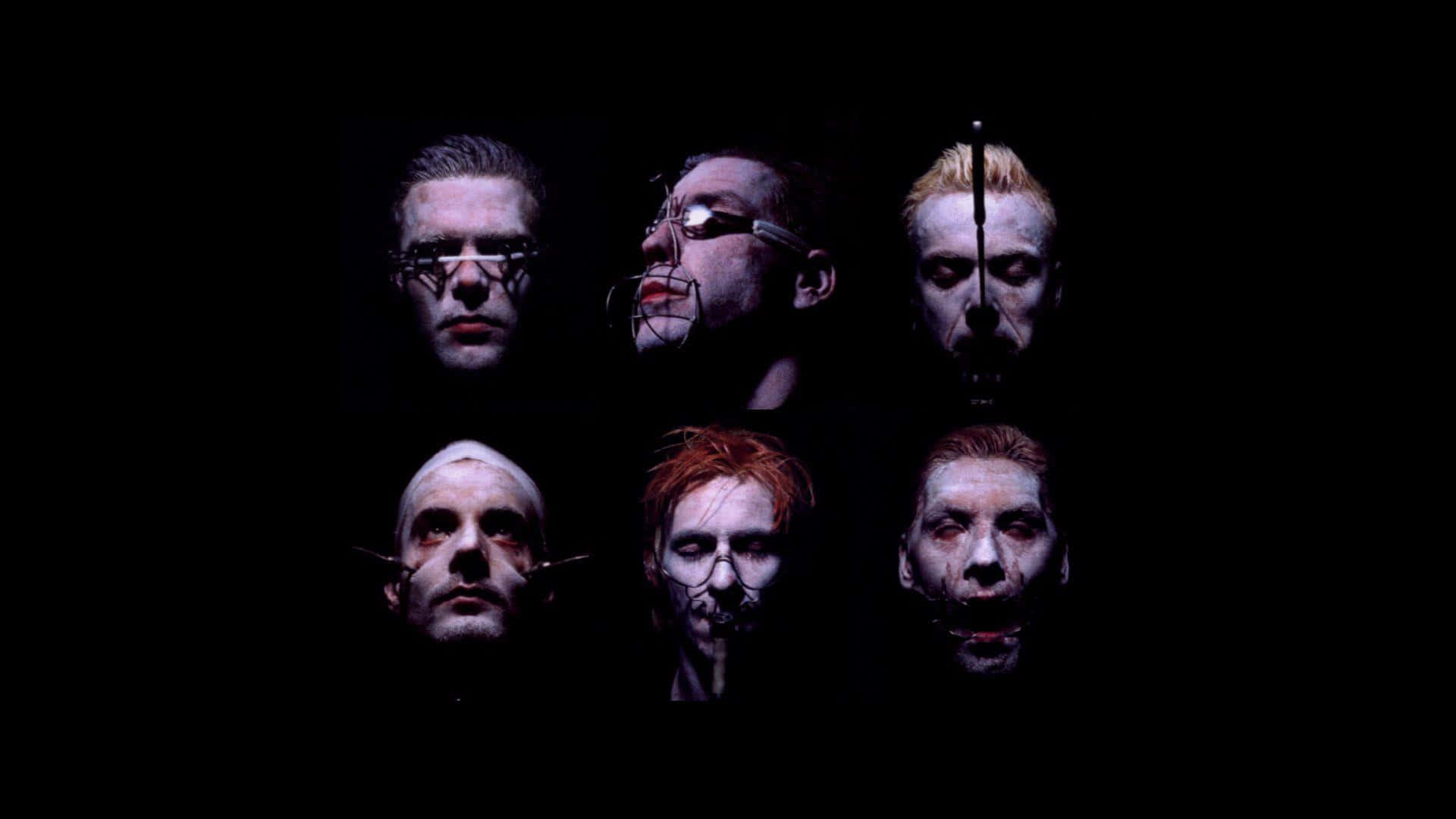 Rammstein, band members, distorted faces, Full HD Desktop Wallpaper