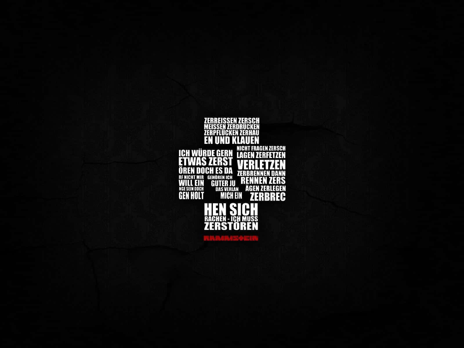 Rammstein, white German text, cross, HD Desktop Wallpaper