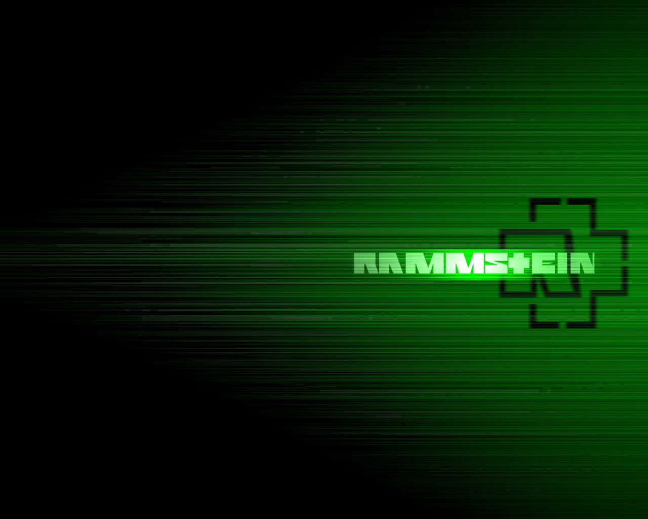 Rammstein, green glow, crosshair symbol, HD Desktop Wallpaper