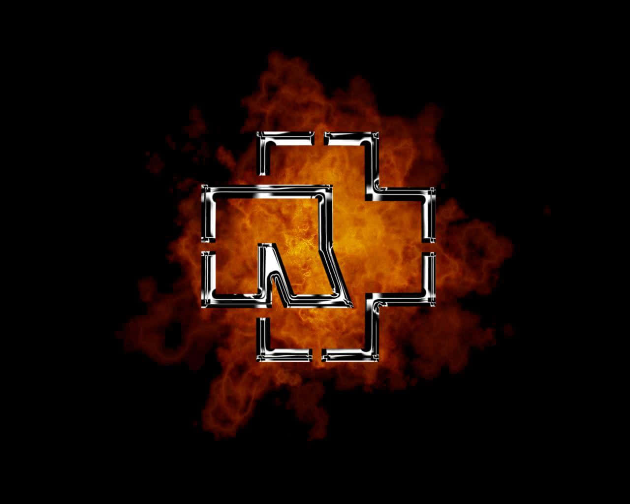 Rammstein, logo, flames, HD Desktop Wallpaper