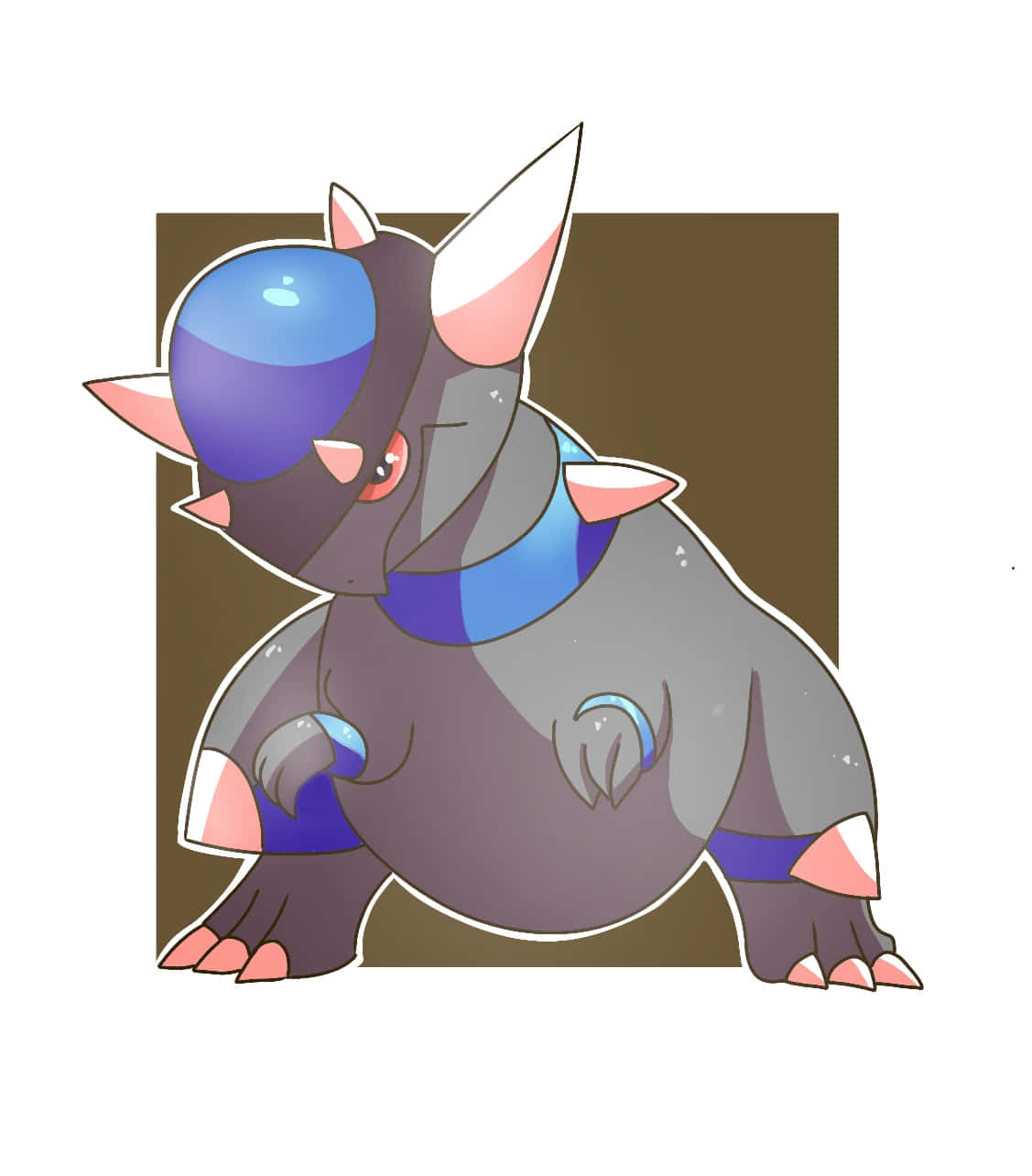 Rampardos, dark gray, blue dome head, HD Phone Wallpaper