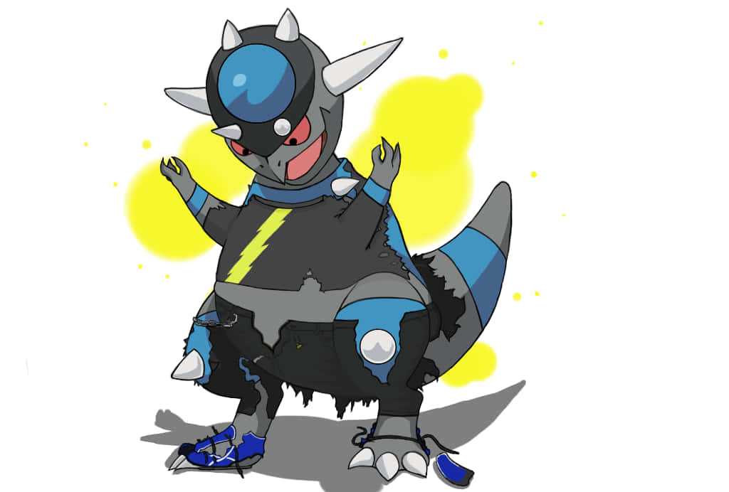 Rampardos, dark blue and gray, horns, SD Desktop Wallpaper