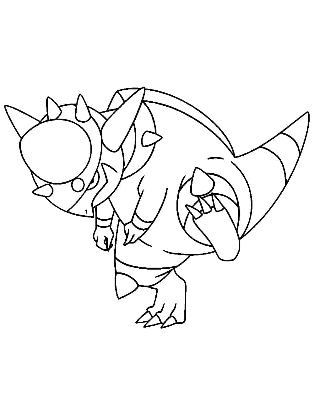 Rampardos, line sketch, black and white, HD Phone Wallpaper