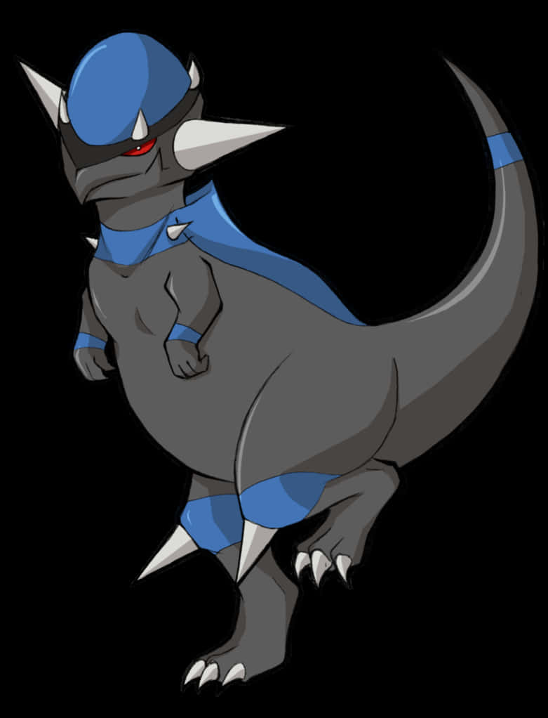 Rampardos, blue and gray, red eyes, SD Phone Wallpaper