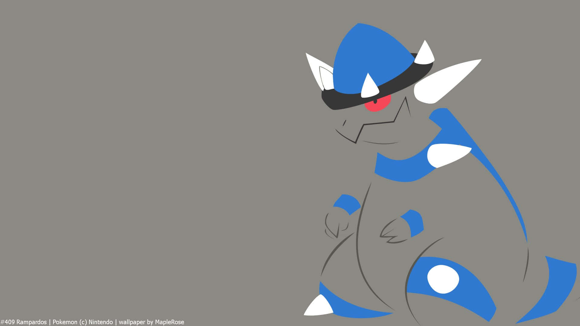 Rampardos, blue and gray, sharp angular lines, Full HD Desktop Wallpaper