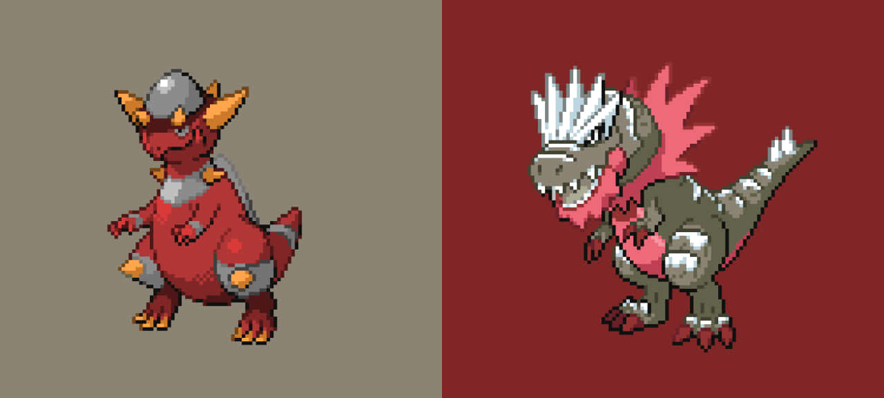 Fire Red Rampardos, Rampardos, red armored, HD Desktop Wallpaper