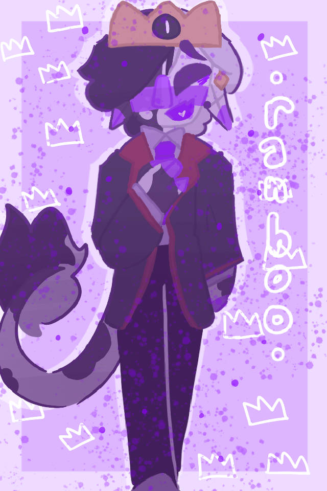 Ranboo, purple-toned, crown, SD Phone Wallpaper