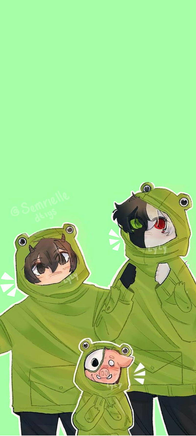 Ranboo, green frog hoodie, mint green background, HD Phone Wallpaper