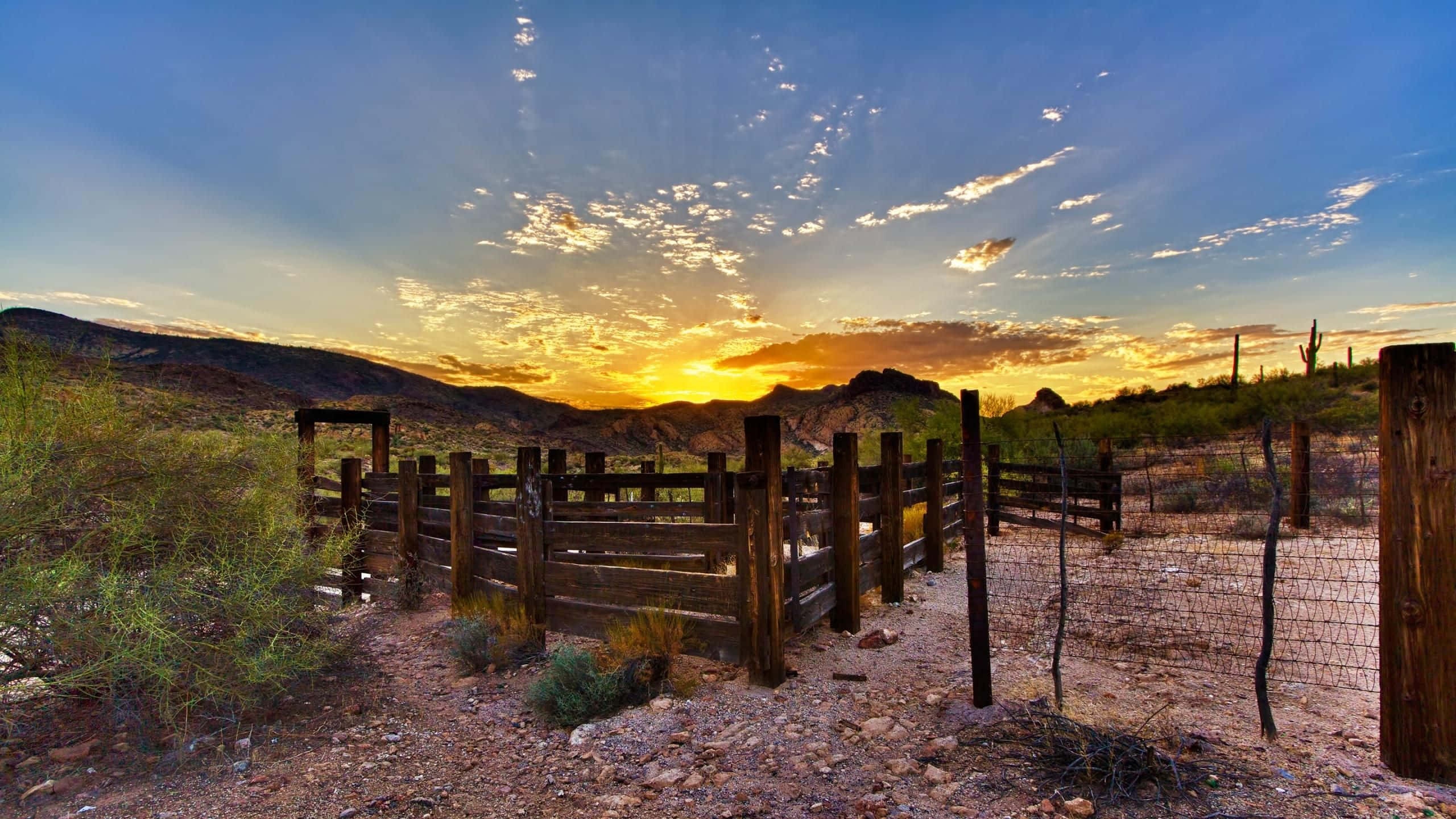 The Ranch, desert, sunset, 2K Desktop Wallpaper