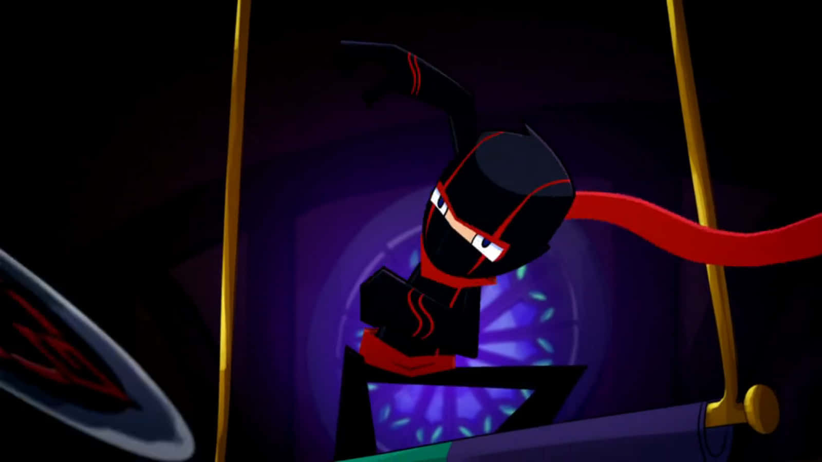 Randy Cunningham 9th Grade Ninja, black and red gear, glowing eyes, HD Desktop Wallpaper