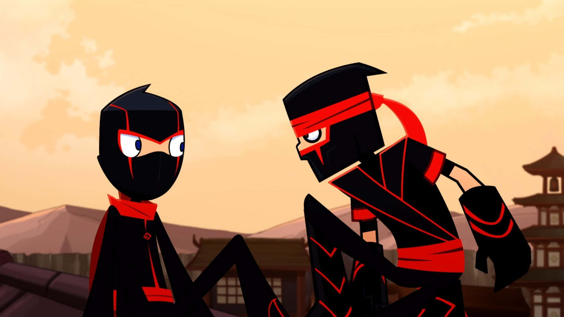 Randy Cunningham 9th Grade Ninja, fellow ninja, black and red gear, Full HD Desktop Wallpaper