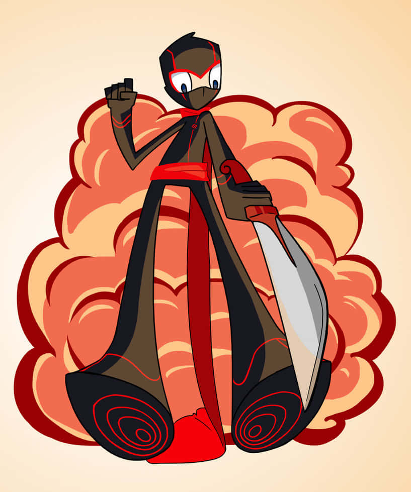 Randy Cunningham 9th Grade Ninja, red and black armor, sword, SD Phone Wallpaper