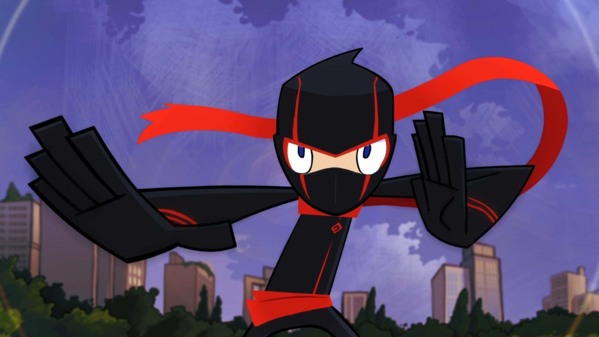 Randy Cunningham 9th Grade Ninja, red accents, city skyline, Full HD Desktop Wallpaper