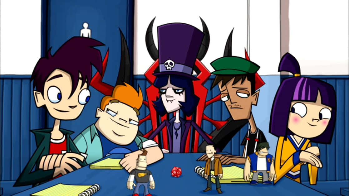 Randy Cunningham 9th Grade Ninja, class, five animated teens, SD Desktop Wallpaper