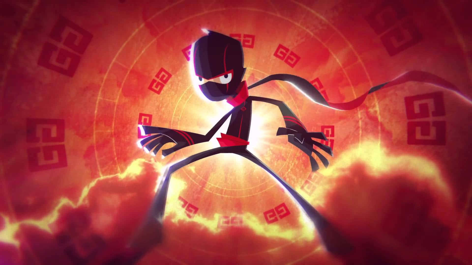 Randy Cunningham 9th Grade Ninja, black ninja figure, glowing eyes, Full HD Desktop Wallpaper