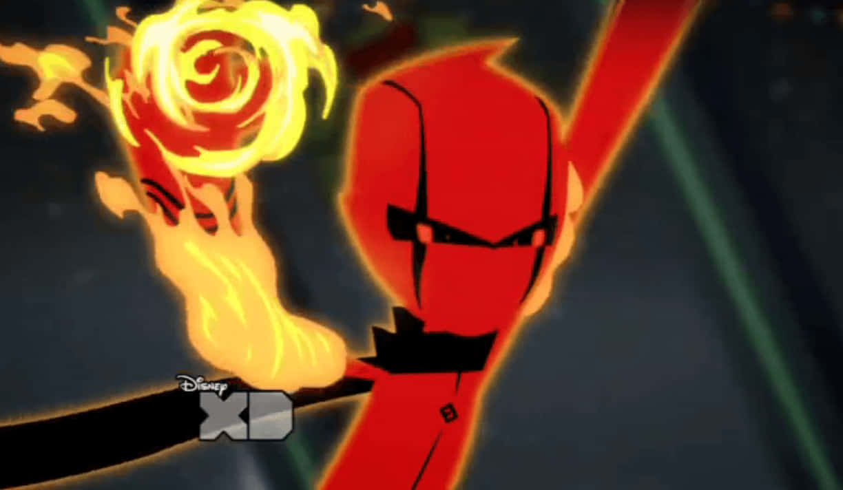 Randy Cunningham 9th Grade Ninja, red-masked, blazing fiery rose, SD Desktop Wallpaper