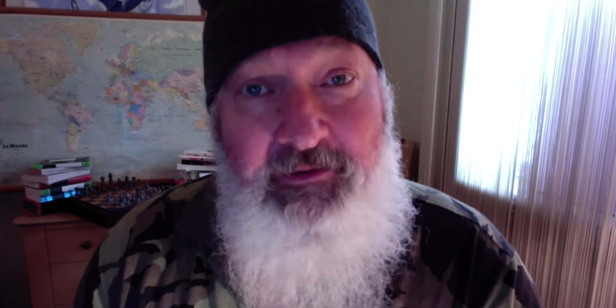 Randy Quaid, long white beard, beanie, Full HD Desktop Wallpaper