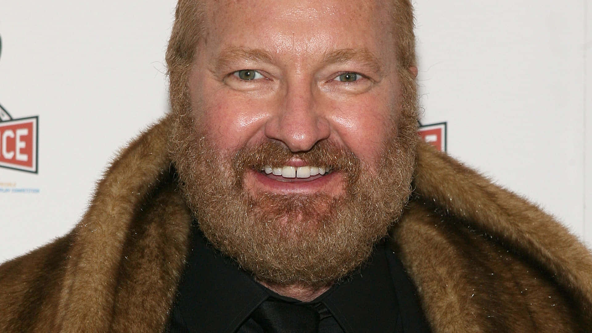 Randy Quaid, brown fur coat, white backdrop, Full HD Desktop Wallpaper