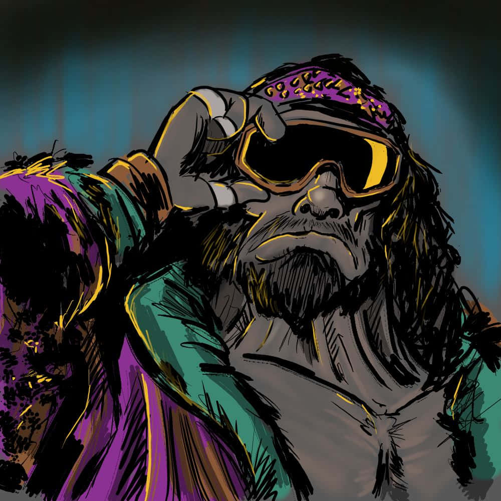 Randy Savage, bearded man, sunglasses, SD Desktop Wallpaper