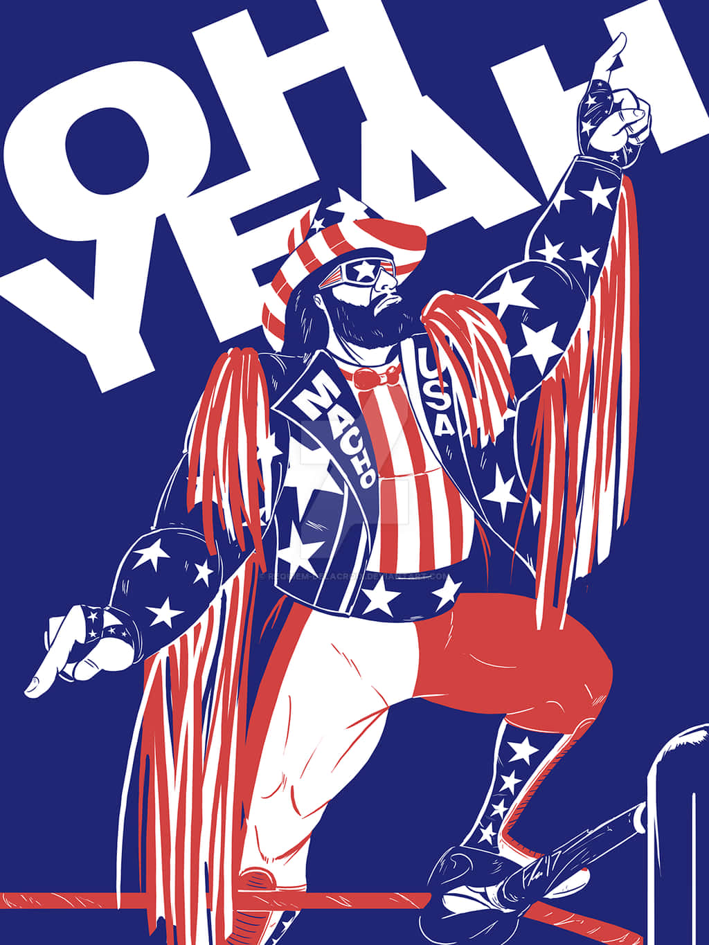 Randy Savage, patriotic USA gear, stars and stripes, HD Phone Wallpaper